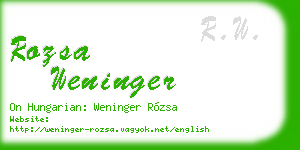 rozsa weninger business card